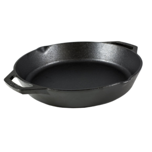 lodge 10.25 inch pre seasoned cast iron skillet dual assist handles use in the oven, on the stove, on the grill, or over a campfire